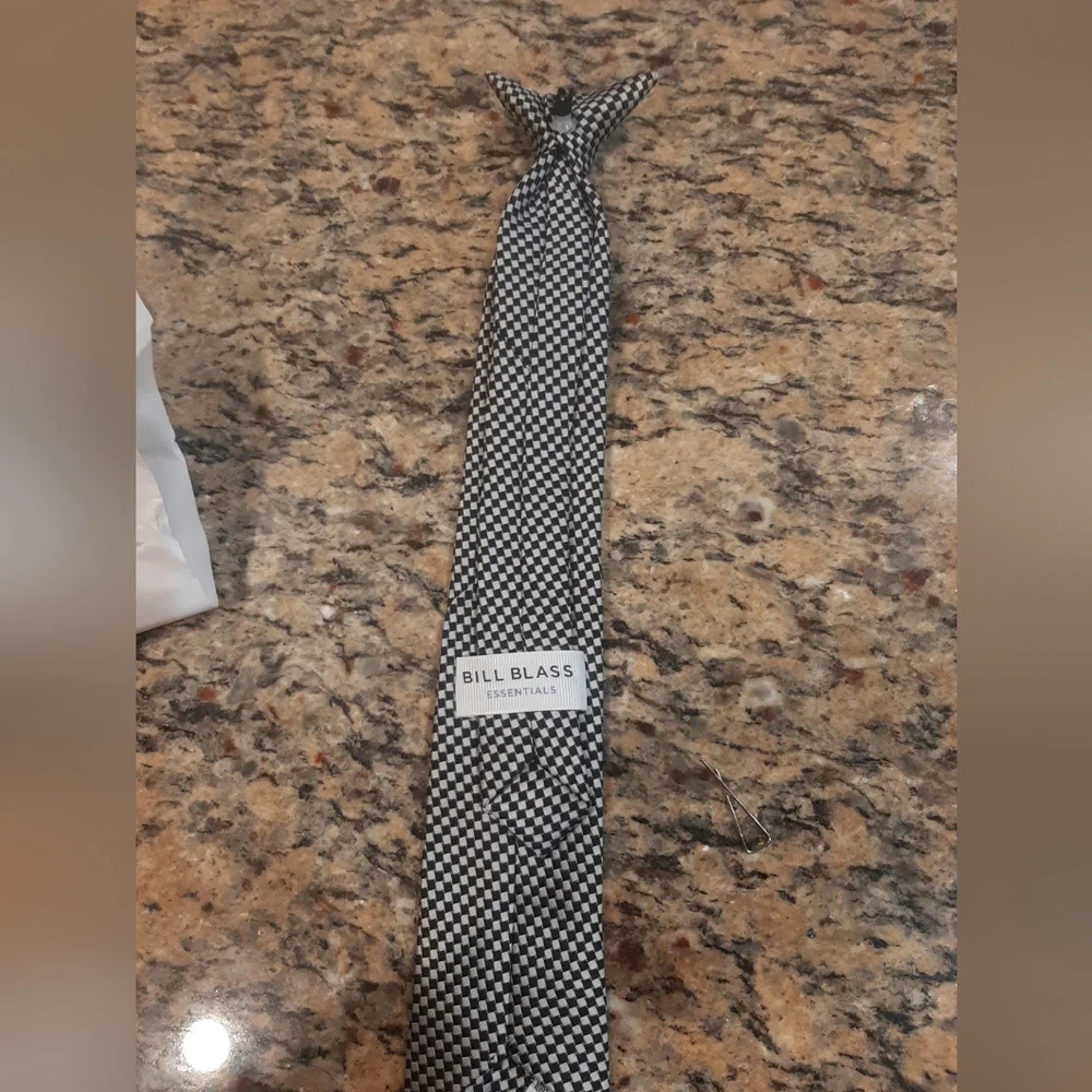 Bill Blass Monochrome Checkered Clip On Boy's Tie